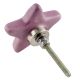 Solid Lavender Star Ceramic Cabinet Knob